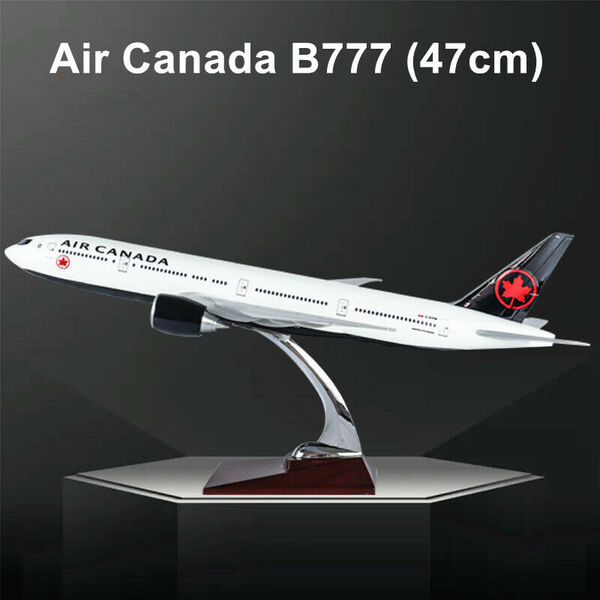 1:160 Air Canada B777 Plane Model / LED Light Wheel Boeing Aircraft Model 47 cm