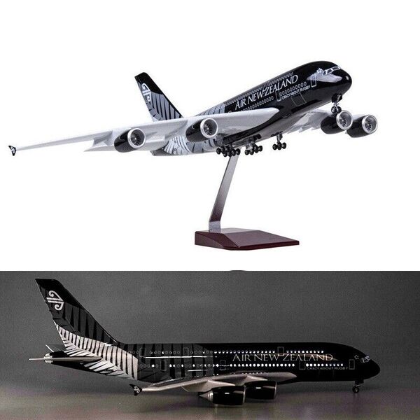 1:160 Air New Zealand Airbus A380 Plane Model / LED Light &amp; Wheel Aircraft Model