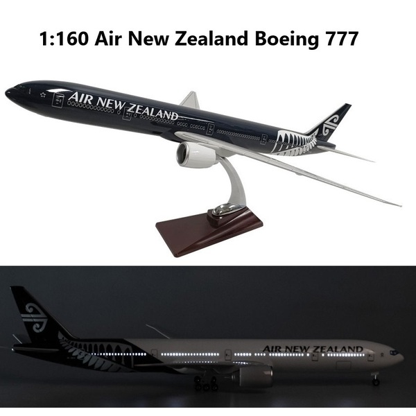 1:160 Air New Zealand Boeing 777 Plane Model / LED Light &amp; Wheels Aircraft Model