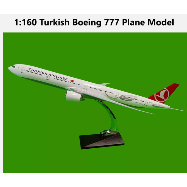 1:160 Turkish Airlines Boeing B777 Plane Model Resin Aircraft Plane Model 48cm