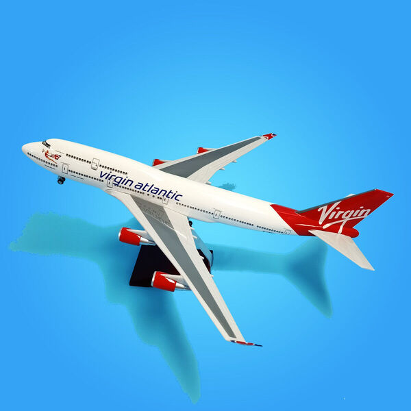 1:160 Virgin Atlantic B747 Plane Model / LED Light &amp; Wheel Boeing Aircraft Model