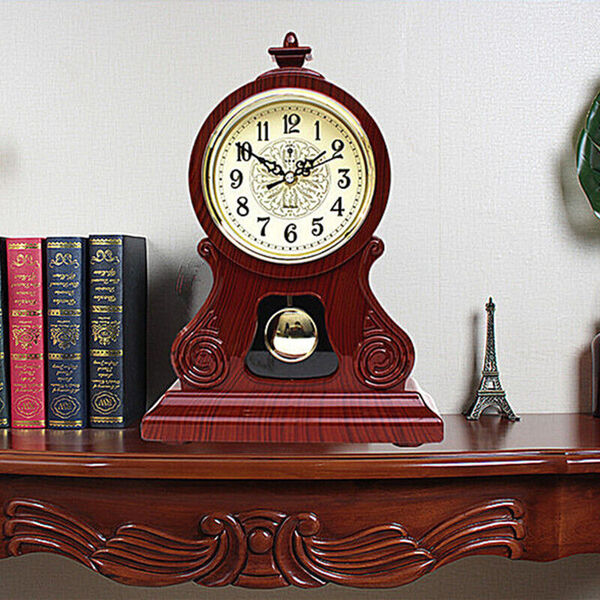 Vintage Retro Style Mantel Clock Desktop Table Bedside Pendulum Clock Home Decor