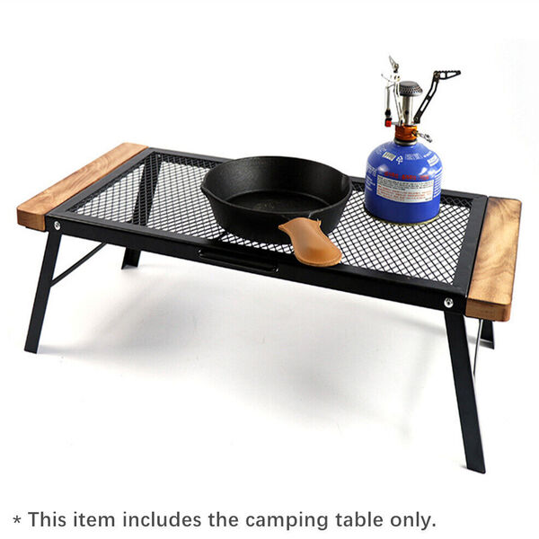 3-In-1 Portable Camping Table Over Campfire Stove Cooking Grill BBQ Mesh Grill 