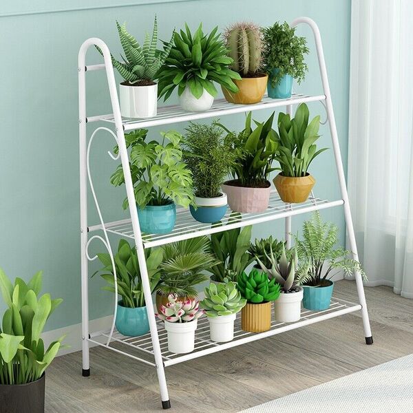 Metal Plant Stand Step Flower Pot Shelf Shoe Rack Bookshelf Storage Organizer 3T