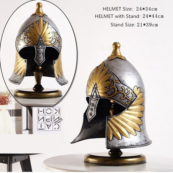 Handcraft Deco Metal Roman Armour Helmet Medieval Crusader Knight Helmet &amp; Stand