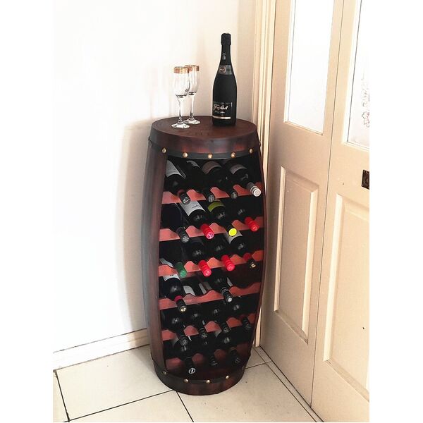 Wood Freestand Barrel Wine Rack Wine Holder Home Bar Chateau Decor 23 Bottle