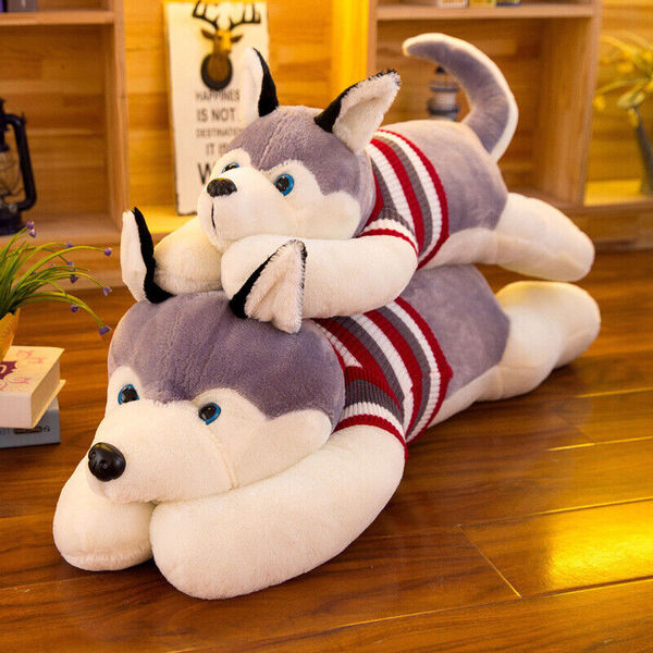 Cuddly Soft Plush Stuffed Animal Husky Dog Doll Toy Cushion Throw Pillow 1m-2m