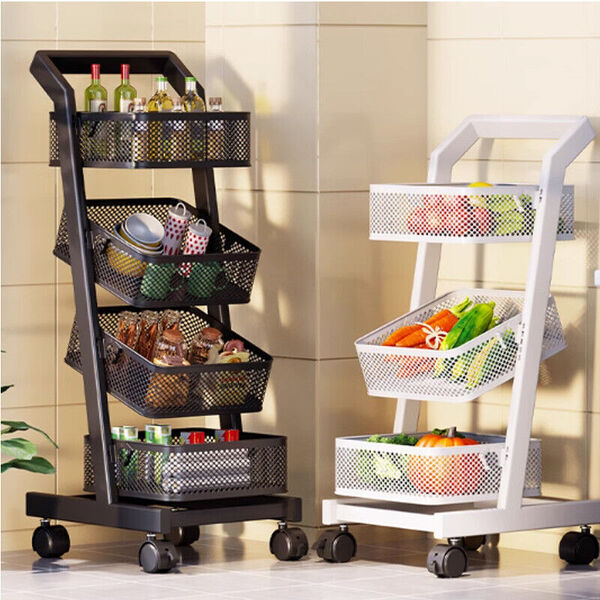 Fruit Vege Kitchen Island Storage Shelf Cart Utility Shop Display Shelf Cart