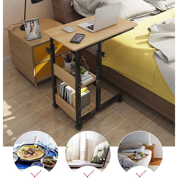 Portable Coffee End Table Sofa Over Bed Side Table Laptop Desk Shelf Desk