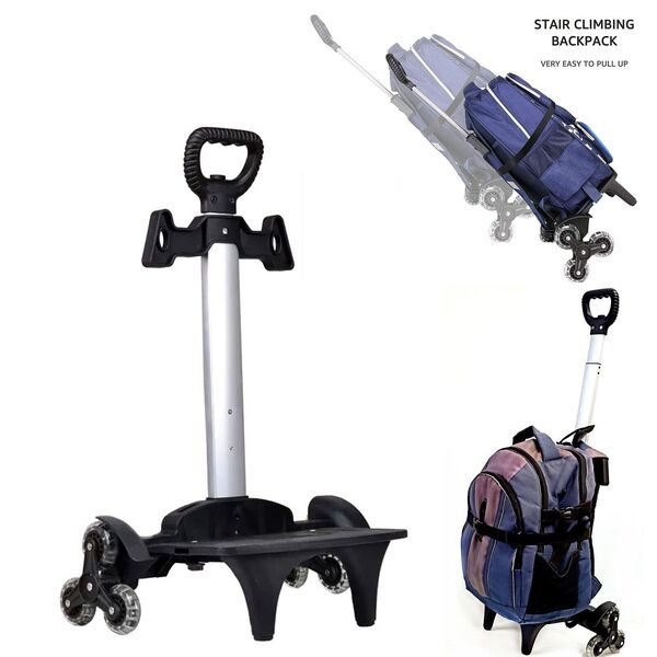 6 Wheel School Bag Trolley Backpack Music Instrument Case Stair Climbing Trolley