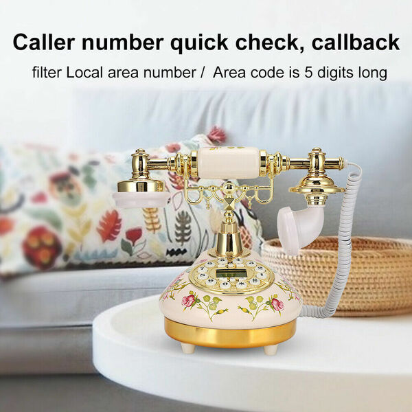 Home Office Decoration Vintage Antique Landline Cord Telephone Phone Set 