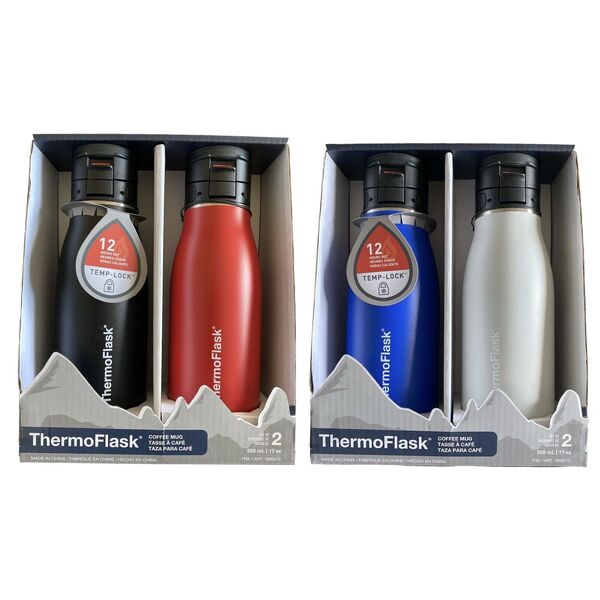 Thermoflask Coffee Mug Twin Set Stainless Steel Vacuum Insulated Mug 500ml x 2