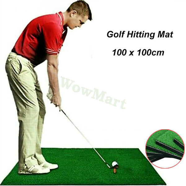 Portable Golf Training Practice Driving Pitching Chipping Hitting Mat 100x100cm