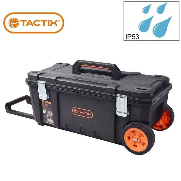 Tactix IP53 Waterrproof Wheeled Toolbox Rolling Tool Box Storage Trolley 28 Inch