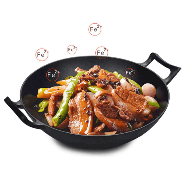 Household Camping Cast Iron Sizzling Plate Campfire Wok Frying Fan Stewing Pot