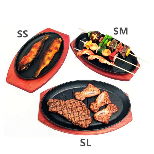 Cast Iron Sizzling Teppanyaki Steak Hot Serving Plate Gratin Dish BBQ Grill Tray