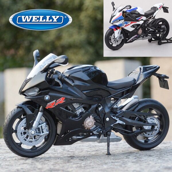 Welly 1:12 2021 BMW S1000RR Motorcycle &amp; Stand Model Diecast Motorbike Model