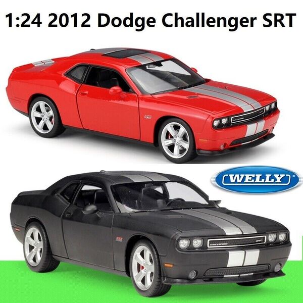 1:24 Welly 2012 Dodge Challenger SRT Car Model Diecast Car Model Collection Toy