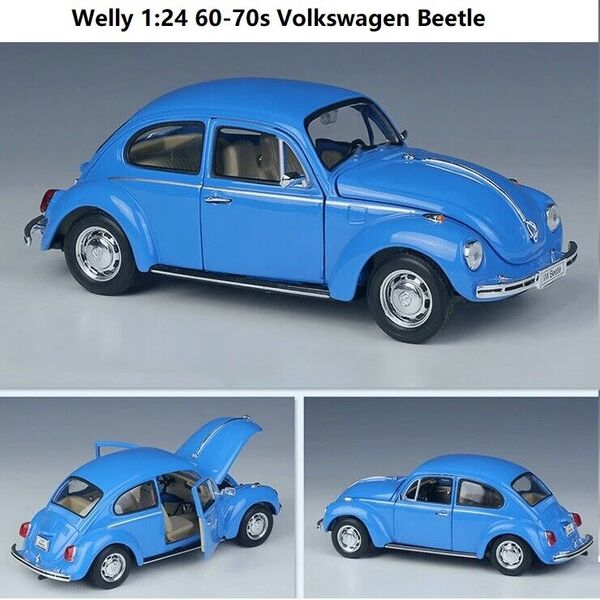 Welly 1:24 Metal Diecast Volkswagen VW Beetle Car Model Toy Gift Collection 17cm