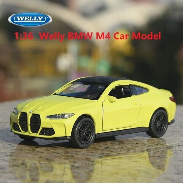 WELLY 1:36 Metal Diecast 2022 BMW M4 Car Model Pull Back Car Collection Toy