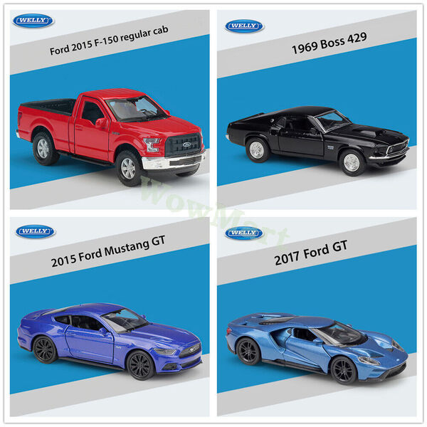 WELLY 1:36 Ford F150 / Mustang / GT Diecast Car Model Collection Pull Back Toy