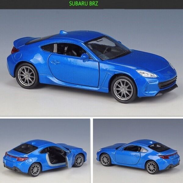 WELLY 1:36 Metal Diecast 2022 SUBARU BRZ Car Model Pull Back Car Collection Toy