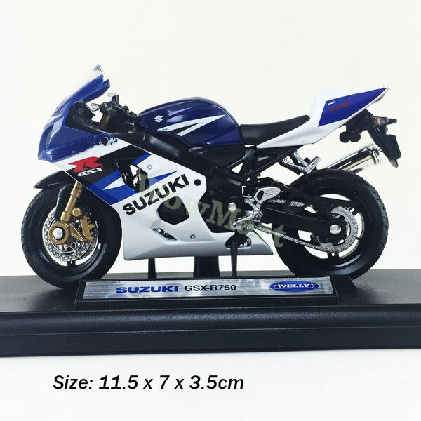 Welly 1:18 2017 SUZUKI GSX-R750 Motorcycle Motorbike Collection Model &amp; Stand