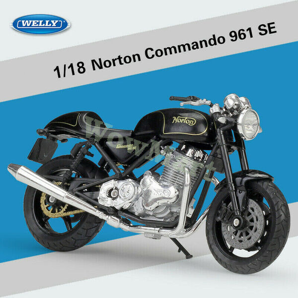 Welly 1:18 Norton Commando 961 SE Motorcycle Motorbike Collection Model &amp; Stand