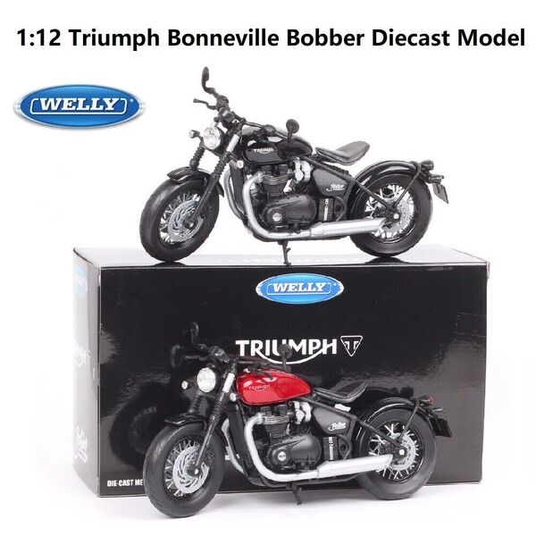 Welly 1:12 Triumph Bonneville Bobber Motorcycle Diecast Model Motorbike Model