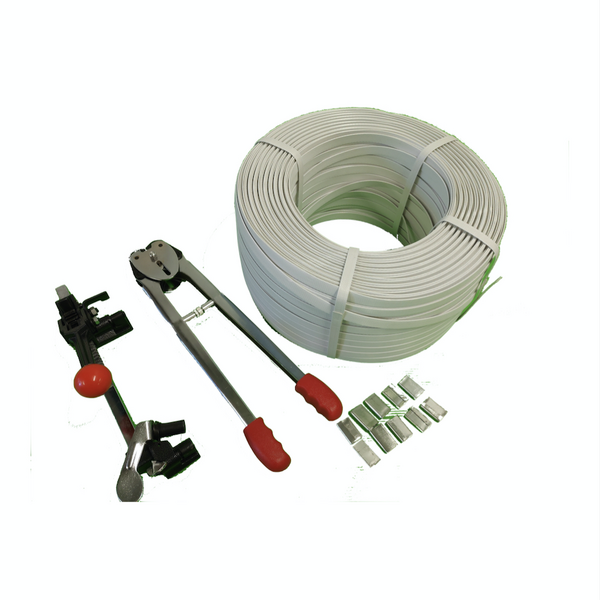 PP Strapping Manual Packing Machine Tool Set Tensioner Clip Seals approx 450m