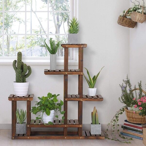 Wooden Flower Plant Stand Planter Pot Shelf Rack Shelf Storage Unit Organizer