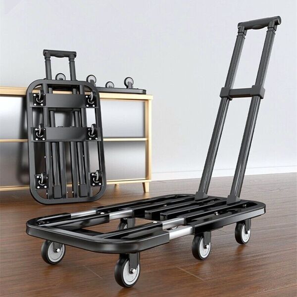 Extension Folding Platform Hand Trolley Push Hand Truck Utility Dolly Cart 400kg