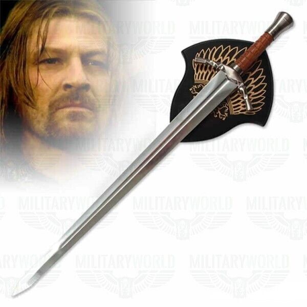 Lord of the Rings Boromir Sword &amp; Wall Plaque Set Wall Decoration Medieval Sword