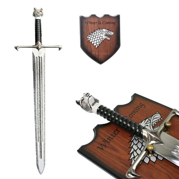 Game of Thrones Long Claw King Jon Snow&#39;s Sword &amp; Wall Plaque Metal Replica 42&#39;&#39;