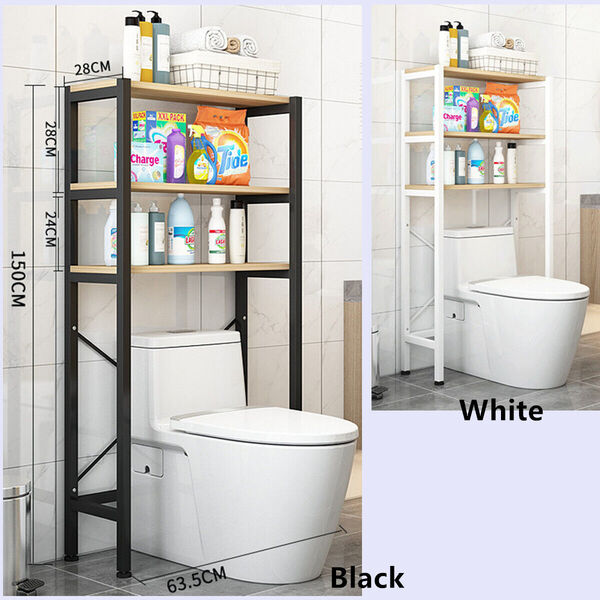 Heavy Duty Metal 3-Tier Over Toilet Storage Rack Bathroom Shelf Organizer Stand